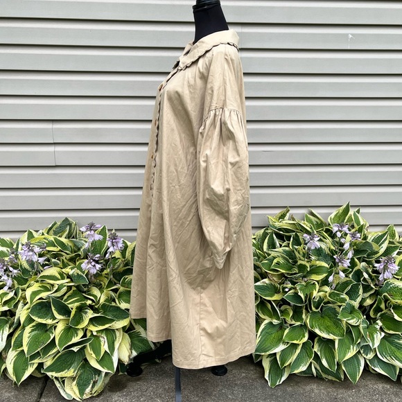 NWT Target Kika Vargas Scalloped Edge Trimmed Tan Trench Coat - Picture 9 of 15